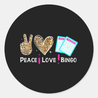 Peace Love Bingo Funny Bingo Lover Classic Round Sticker