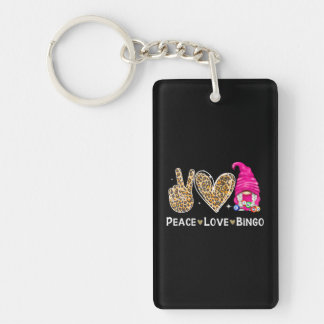 Peace Love Bingo Funny Bingo Lover Lucky Bingo Keychain