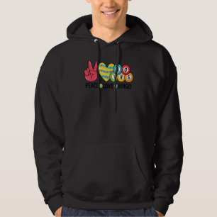 Peace Love Bingo   Game Lottery Women Men Kids Hoodie