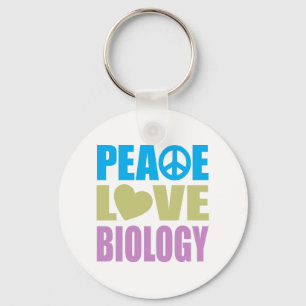Peace Love Biology Keychain