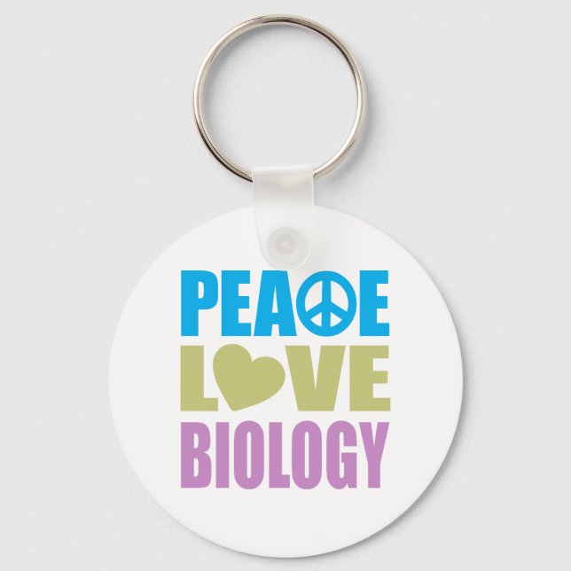 Peace Love Biology Keychain (Front)