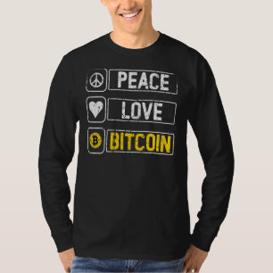 Peace Love Bitcoin Btc Cryptocurrency Vintage T-Shirt