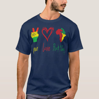 Peace, Love, Black History Month Black Pride Freed T-Shirt