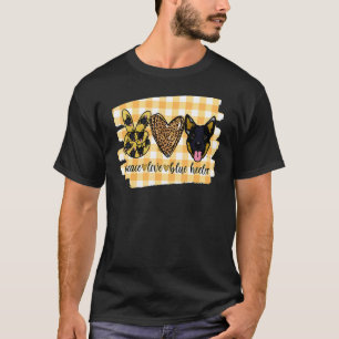 Peace Love Blue Heeler Dog Mom Mama Western Farm C T-Shirt