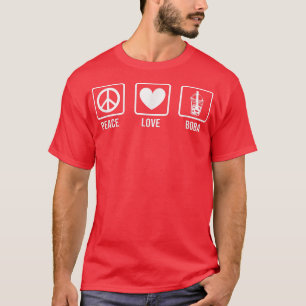 Peace Love Boba Graphic Tea Lover Tea Drinker Bubb T-Shirt