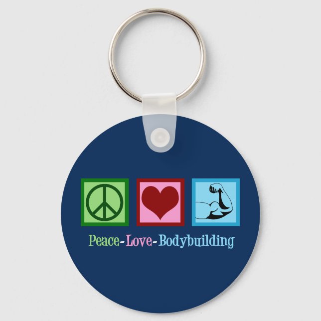 Peace Love Bodybuilding Keychain (Front)