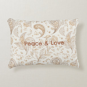 Peace Love Bohemian Hippie Sixties Paisley Accent Pillow