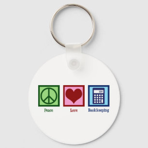 Peace Love Bookkeeping Keychain