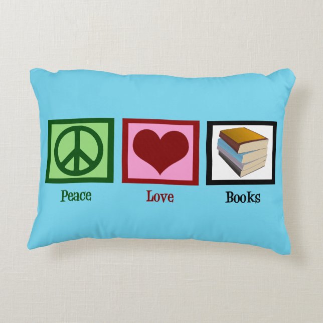 Peace Love Books Accent Pillow (Back)