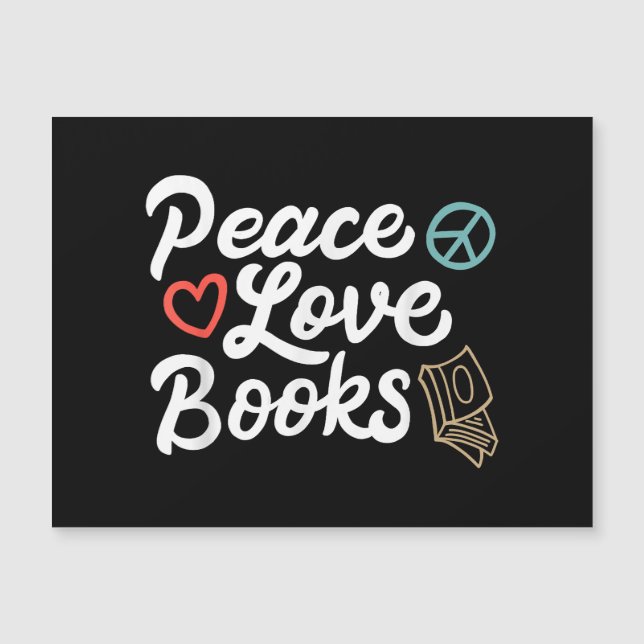 Peace Love Books Geeky & Cute Reading (Front)