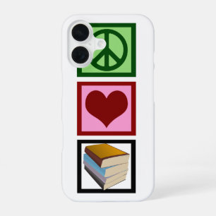 Peace Love Books iPhone 16 Case