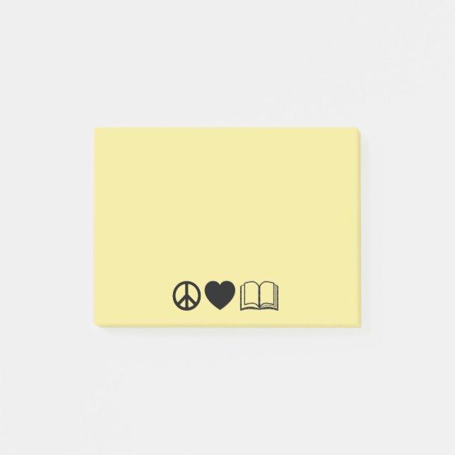Peace, Love & Books Post-It Notes (Front)