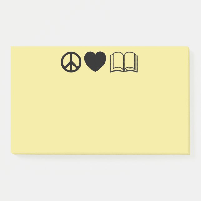 Peace, Love & Books Post-It Notes (Front)