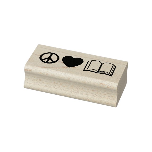 Peace, Love & Books Wood Art Stamp (Stamp)