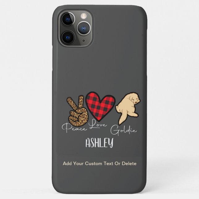 Peace Love Boston Terrier Plaid Cute Dog Lover Case-Mate iPhone Case (Back)