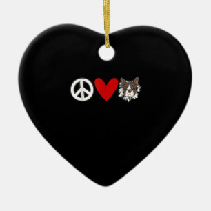 Peace Love Boston Terrier T-Shirt Ceramic Ornament
