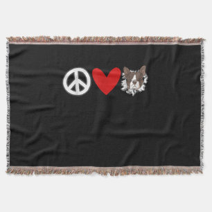 Peace Love Boston Terrier T-Shirt Throw Blanket