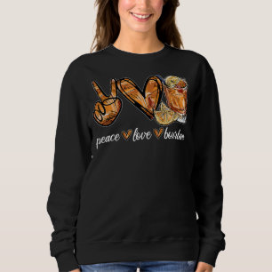 Peace Love Bourbon Peace Hand Sign Hippie Wine Sweatshirt