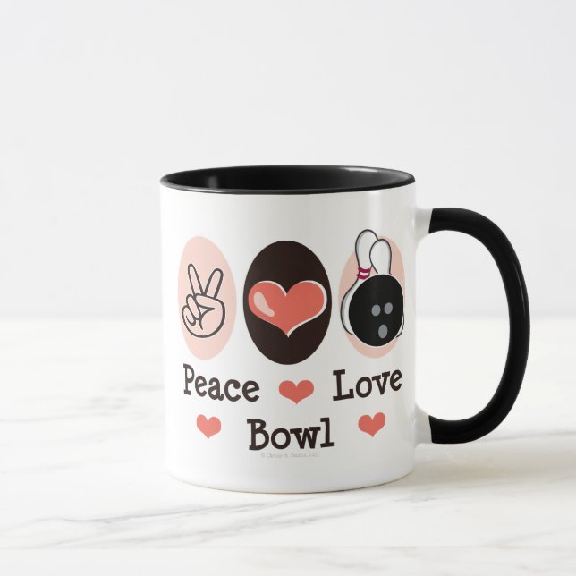 Peace Love Bowl Novelty Mug (Right)