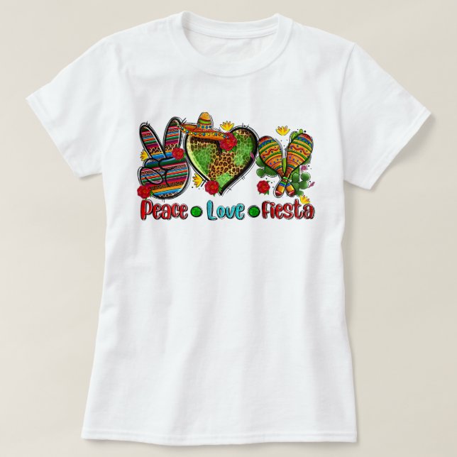 Peace Love Bowling Cinco De Mayo Party Fiesta Mexi T-Shirt (Design Front)