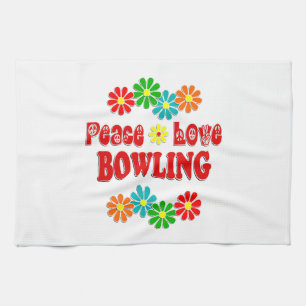 Peace Love Bowling Kitchen Towel
