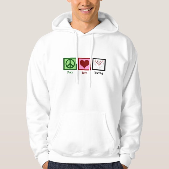 Peace Love Bowling League Hoodie (Front)