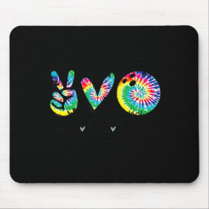 Peace Love Bowling Player Tie Dye Bowling Lovers Mouse Pad