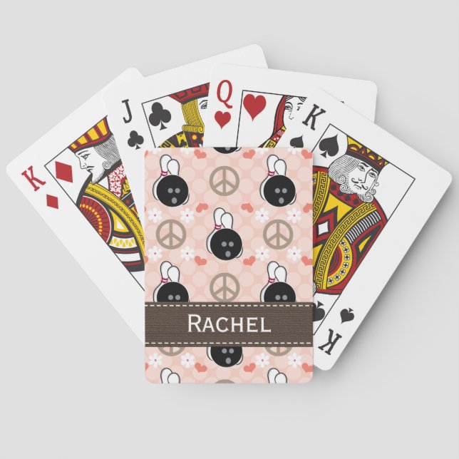 Peace Love Bowling Playing Cards (Back)