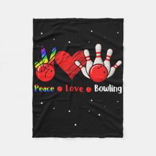 Peace Love Bowling Shirt Cute Women's Bowling Shir Fleece Blanket