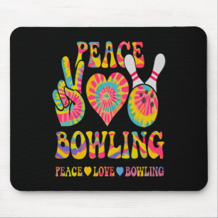 Peace Love Bowling Shirt Tie Dye Bowler Men Women  Mouse Pad