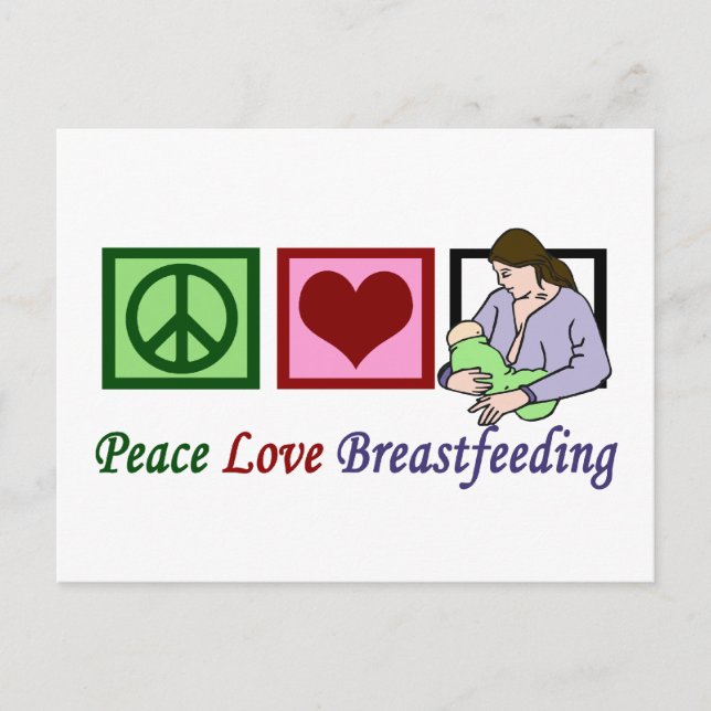 Peace Love Breastfeeding Postcard (Front)