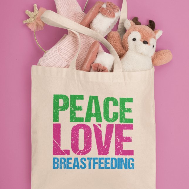 Peace Love Breastfeeding Tote Bag (Creator Uploaded)
