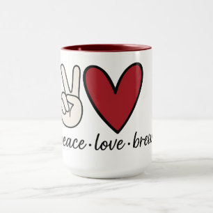 Peace • Love • Brew   Retro Coffee Combo Mug