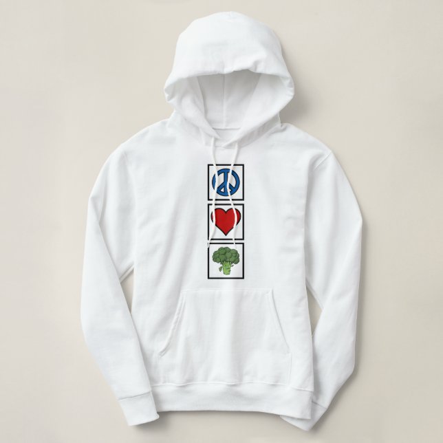 Peace, Love & Broccoli Hoodie (Design Front)
