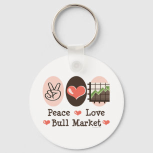 Peace Love Bull Market Key Chain