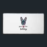 Peace Love Bulldogs Vintage Galaxy French Bulldog  Desk Mat<br><div class="desc">Peace Love Bulldogs Vintage Galaxy French Bulldog Paw Print Design 2</div>
