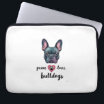 Peace Love Bulldogs Vintage Galaxy French Bulldog  Laptop Sleeve<br><div class="desc">Peace Love Bulldogs Vintage Galaxy French Bulldog Paw Print Design 2</div>