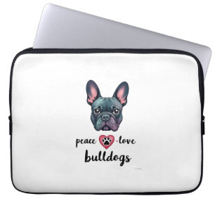 Peace Love Bulldogs Vintage Galaxy French Bulldog  Laptop Sleeve