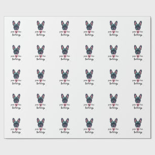 Peace Love Bulldogs Vintage Galaxy French Bulldog  Wrapping Paper