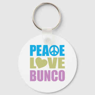 Peace Love Bunco Keychain