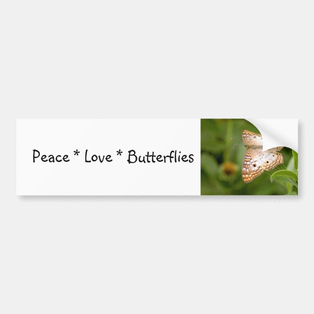 Peace Love Butterflies Bumper Sticker (Front)