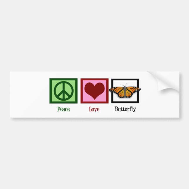Peace Love Butterflies Bumper Sticker (Front)