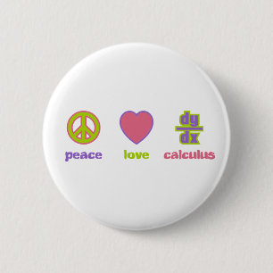 Peace, Love & Calculus Buttons