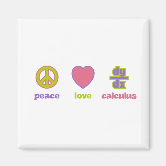 Peace, Love & Calculus Magnets (Front)