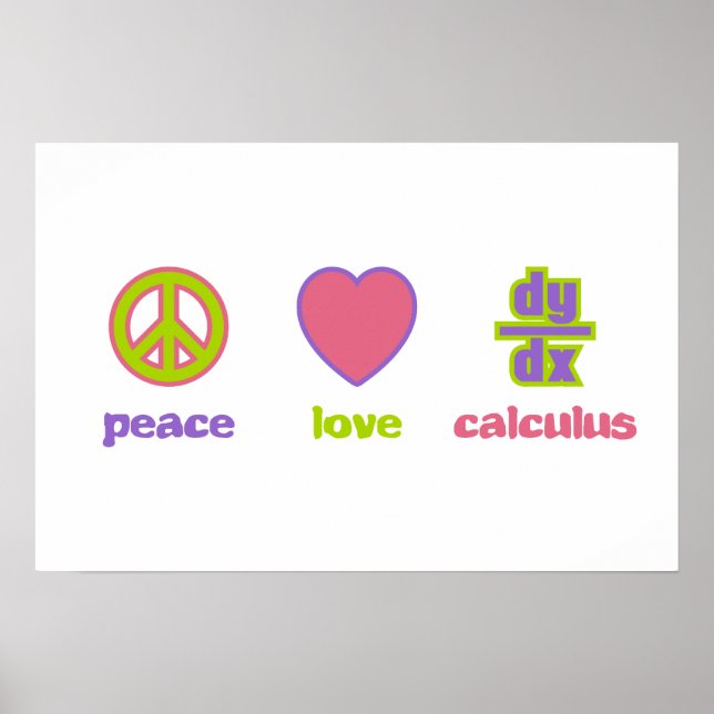 Peace, Love & Calculus Prints & Posters (Front)