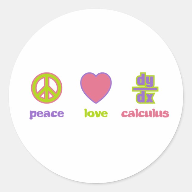 Peace, Love & Calculus Stickers (Front)