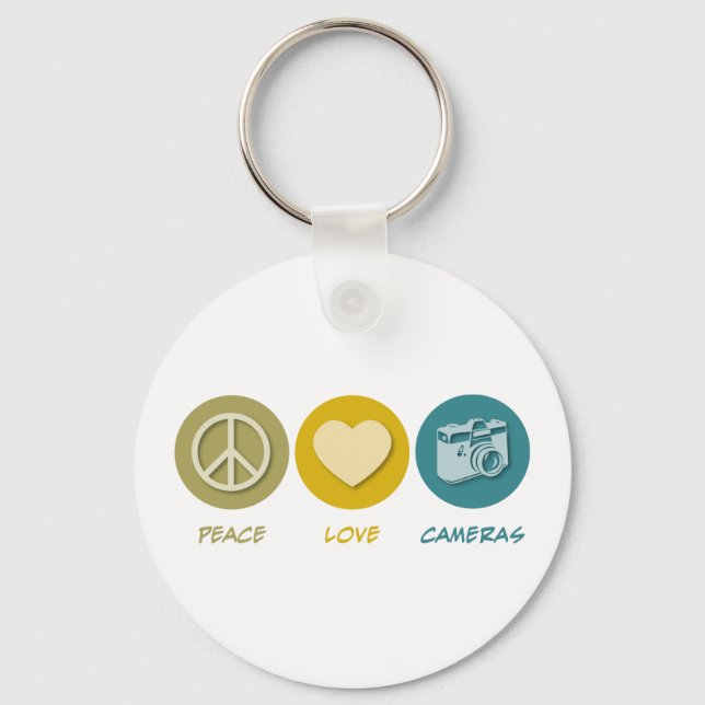 Peace Love Cameras Keychain (Front)