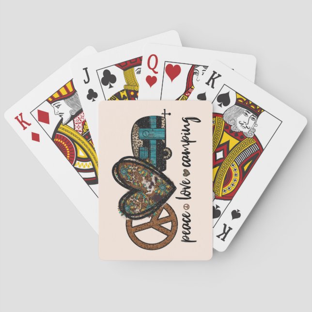 Peace, Love, Camping Playing Cards (Back)