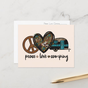 Peace, Love, Camping Postcard