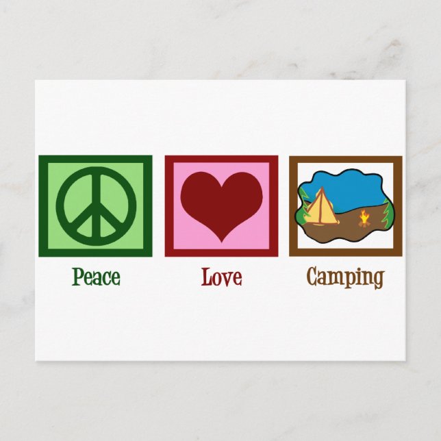Peace Love Camping Postcard (Front)